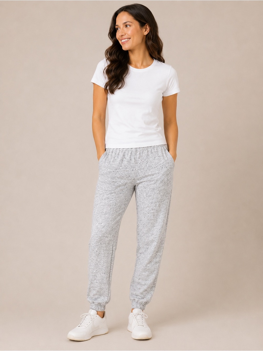 Monrow Speckled Gray Jogger Pant